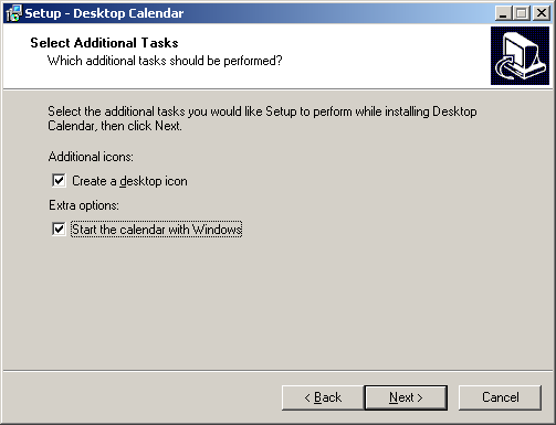 installer additional tasks screenshot