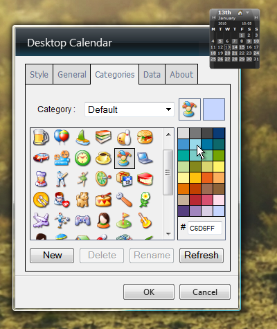 change category colour screenshot