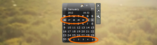 extra days small calendar screenshot