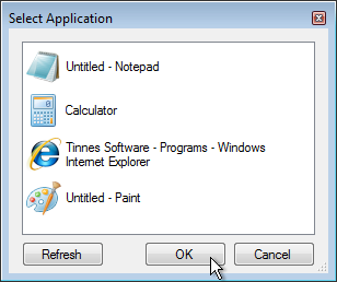 select application window