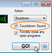 countdown sound option