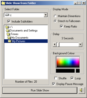 slide show folder window